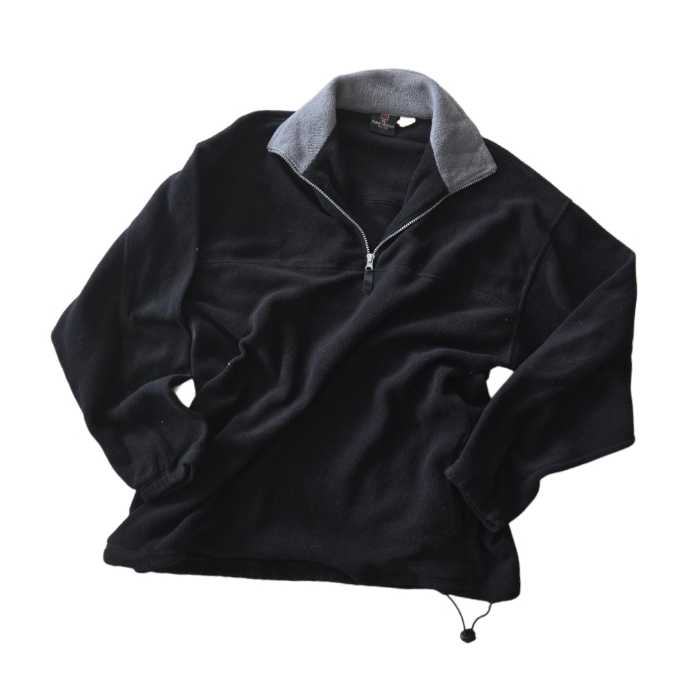 Rag Wear Black and Gray Quarter-Zip Pullover Cozy Soft Fall #91180 Size XL Mens